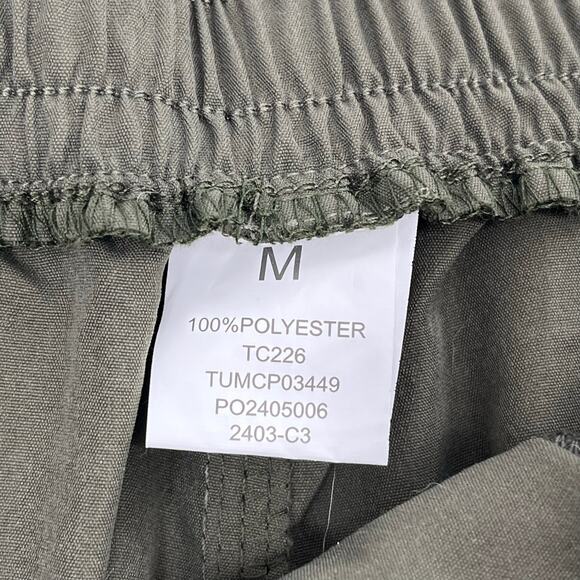 Cargo Lightweight Stretch Waist Baggy Thin Green Utility Pants Medium - Picture 3 of 7